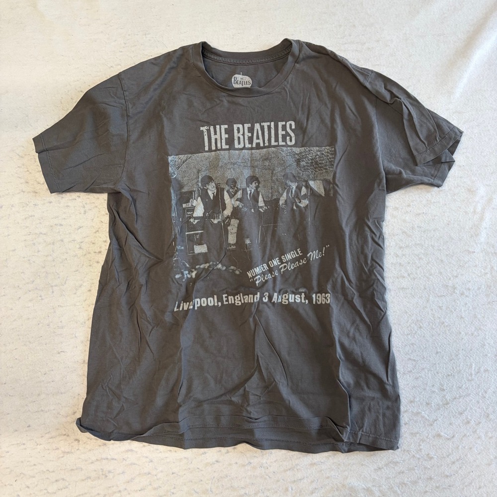 The Beatles Graphic T-Shirt Large Gray Short Sleeve Band Tee 2014 Apple Corps